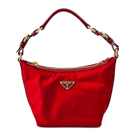 prada red patent leather shoulder bag|Prada tessuto nylon shoulder bag.